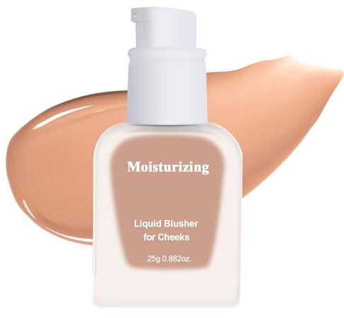 KYDA Moist Liquid Blush, Natural Dewy Finish Cheek Color with Hydrating Formula, Long-Lasting Face Blusher for Natural Glow Cheeks, Lightweight Buildable Smooth Coverage,Nude Brown