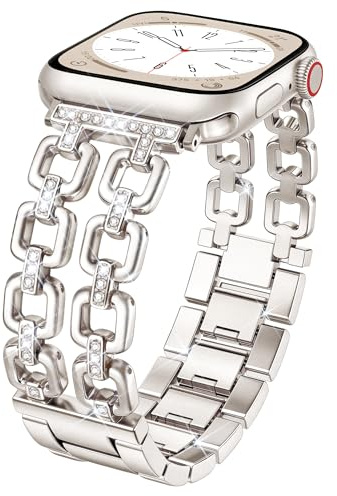 Calina Metal Strap Fits Apple Watch Straps Women 42mm (S11/10) 41mm 40mm 38mm 46mm 45mm 44mm 42mm(S3/2/1) 49mm, Luxury iWatch Strap for Apple Watch Series SE 11 10 9 8 7 6 5 4 3 2 1 Ultra