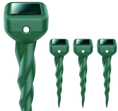 Sodwot Maulwurf Vertreiber 4 Pack–Maulwurfschreck solar Testsieger, IP65 Geeignet zur Vertreibung von Maulwürfe und Anderen Nagetieren in Gärten Rasen
