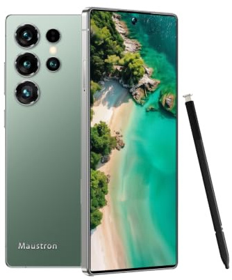 Maustron B25Ultra 7,3-Zoll Smartphone, 8GB RAM + 256GB ROM, unterstützt bis zu 128GB MicroSD, Dual-SIM, 5G, Android 14, Dual-Kamera, Fingerabdruck-Entsperrung, Grün