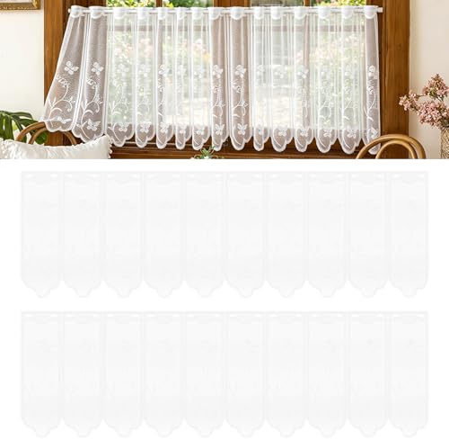 Kinesgsg 2Pcs Tende Corta per Finestra Piccola, 130X45CM Tende Corte Cucina | Semitrasparenti, Bianco Tenda da Bistrot, Con dei buchi, per Arredare la Casa di Campagna del Bistrot, per Cucina Caffè