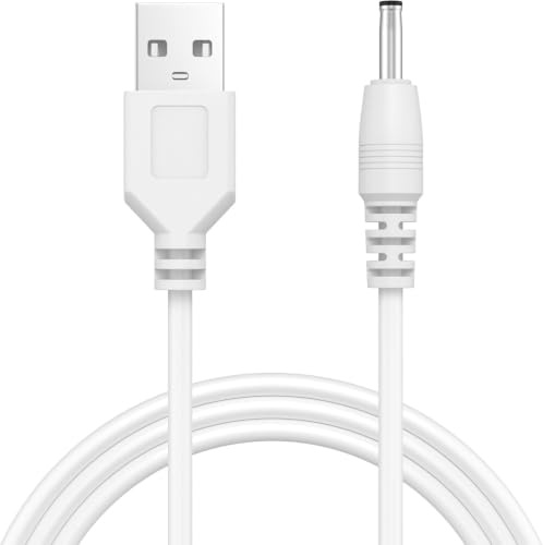 Ersatz-Ladekabel für Bitva D2/R1/R2/S2 Elektrischen Zahnbürsten, USB-DC-Ladekabel für elektrische Zahnbürsten, kompatibel mit Fairywill, Vekkia, Mornwell und mehr (Weiß)