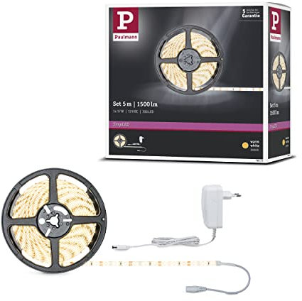 Paulmann FN SimpLED Stripe Set 5m Warmweiß 17W 230/12V DC Weiß Metall Kst