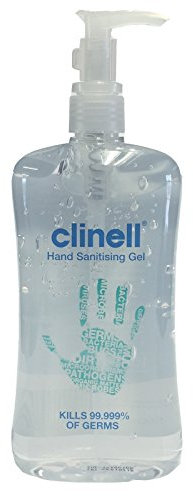 Clinell Premium Hand Sanitising Disinfectant Cleaning Gel Pump & Press Clip 250ml x 1 Bottle