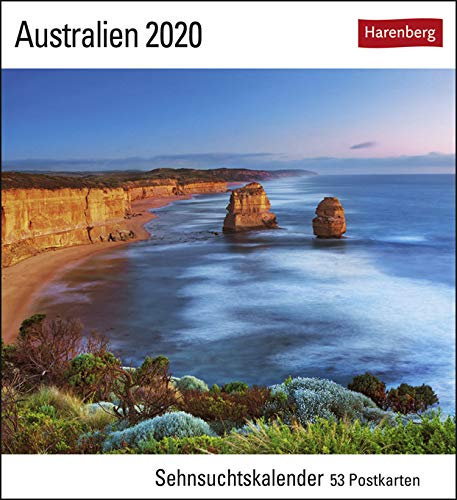 Australien Sehnsuchtskalender - Kalender 2020 - Harenberg-Verlag - Postkartenkalender mit 53 heraustrennbaren Postkarten - 16 cm x 17,5 cm