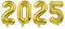 MIAHART 40 Zoll Riesenzahl 2025 Ballonsets Gold-Aluminiumfolienballon 2025 Happy New Year Eve Party Balloon Dekorationszubehör