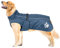 Morezi Hundejacke Mantel, Winddicht wasserdicht, mit reflektierenden Streifen und einstellbarem Kordelzug, Wolleinlage, warm und bequem-Navy blau-S