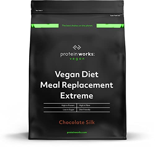 Protein Works - Vegan Diet Meal Replacement Extreme | Plant Based Meal Replacement Shake | Added Vitamins | Aids Weight Loss | 16 Servings | Chocolate Silk | 1kg