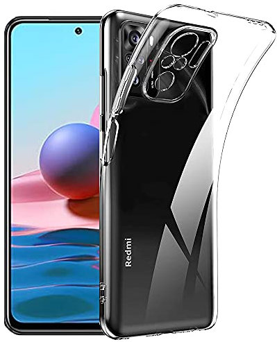 NOVAGO Compatible avec Xiaomi POCO M5s 4G/ Redmi Note 10 4G / Redmi Note 10S - Coque Transparent en Gel Souple Solide (Transparent)