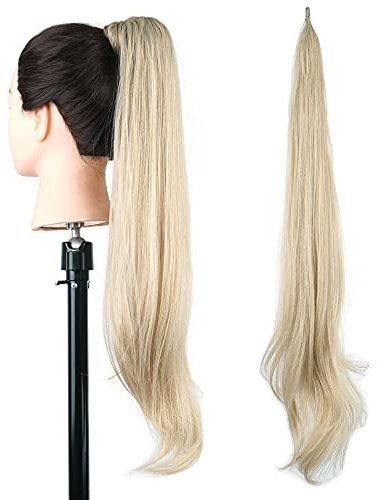 IMISSU Haarverlängerung Pferdeschwanz Flexibles Haar Pferdeschwänze Haarteile Synthetische Perücke (Schmutzige Blondine)