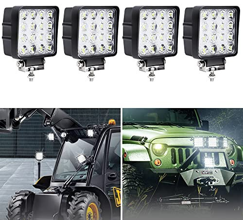 Ansobea LED Arbeitsscheinwerfer 4 Stück 48W Scheinwerfer LED Auto Zusatzscheinwerfer 12v Offroad Strahler Arbeitslicht für Traktor LKW Wasserdicht IP67 6500K