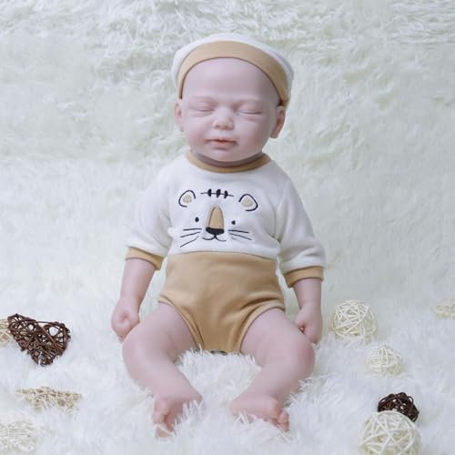 COSDOLL Bambola Reborn in silicone per bambini, 46 cm, realistica, bambola per bambini, bambola in silicone, regalo per ragazze e bambini 6+, CS-000