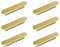 MARGUERASW Poignées Or - Poignée de Meuble Cuisine Or, 6 Pièces, Alliage de Zinc, Laiton Brossé, Entraxe 96mm