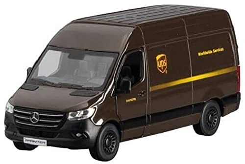Goki 12313 Mercedes Benz Sprinter UPS Weißblech 1:48 L= 12,5 cm Kinderwagen, bunt
