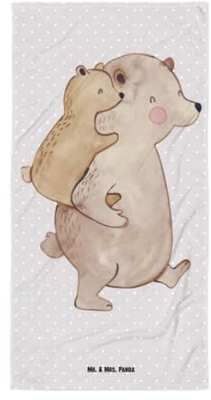 Mr. & Mrs. Panda XL Badehandtuch Papa Bär - Geschenk, Urlaub, Groß, Geburtstag, Badetuch, Reisehandtuch, Vater, Muttertag, Saunahandtuch, Baumwoll Handtuch, Vatertag