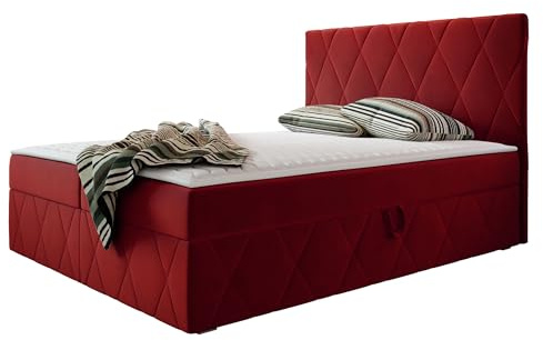 Mirjan24 Boxspringbett Simoti mit 2 Bettkästen, Polsterbett mit Bonell-Matratze und Topper, Bett, Polsterkopfteil, Doppelbett, Bettgestell, Amerikanisches Continentalbett (Magic Ve. 2267, 180x200cm)