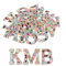 sourcing map Iron on Letter Pearl Letter Patches Rhinestone Color Gradient Mixed A-Z Glitter Pearls Rhinestone Alphabet Patches for DIY Clothes Repair Hats Bags Pack of 26