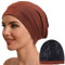 Hat Hut Seidenmütze Schlafmütze aus 100% Maulbeerseide gefüttert, Silk Bonnet, Haube für lockiges Haar, Schlafhaube zum Schlafen, Slouchy Beanie (1-Tizian-Rot)