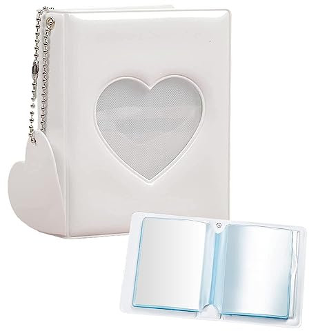 Mini Photocard Binder, 7,6 cm Mini-Fotoalbum, Mini Einsteckalbum, Fotoalbum Klein, Photocard Binder Kpop Mini, 32 Taschen Visitenkartentasche für 3 Zoll Mini Fotoalbum