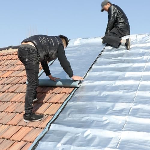Asphalt Reparaturband,Wasserdichtes Klebeband,Butyl Band,Aluminiumfolie Tape,Starkes Selbstklebendes DichtungsbäNder,Für Dachleckage Oberflächenriss Fensterbankspalt (20x200cm)