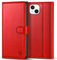 Kuafcase Compatible for iPhone 13 Case with 4 Card Slots Magnetic Closure Kickstand Shockproof Protective Phone Case Compatible for iPhone 13 - Red