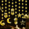 XINDY 8 Stück Gold Ramadan Girlanden Eid Mubarak Dekoration Ramadan Mubarak Girlande Stern Mond Laternen Girlande Banner Hängedeko für Ramadan Deko Eid Islam Muslimische Party Ramadan Kareem Deko