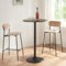 [en.casa] Bartisch Vantaa Stehtisch Bistrotisch mit Höhe von 100 cm Küchentisch Partytisch mit Metallgestell Hochtisch Ø60 cm Rund Esstisch für Küche Wohnzimmer Festsaal Walnuss