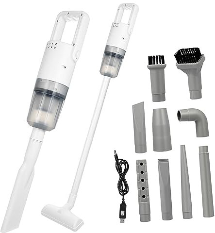 ABOOFAN Miniature aspirateur Balai sans Fil Mini aspirateur Petit aspirateur à Main sans Fil aspirateur de Voiture Portable Grosse Aspiration Ensemble de Neuf pièces Balai à Vide Abdos