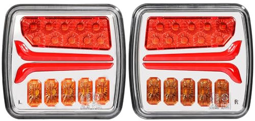 SPARKMOTO 2 x Piloto led remolque homologado, luces led para remolque con efecto neón dinámicos, 12v 24v universal, IP67 impermeable, Homologación ECE EMC