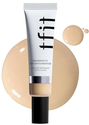 TFIT Radiance Fit Serum Foundation – makellose Deckkraft, taufrisches Finish, langanhaltend, leichtes, koreanisches Make-up, 1,05 oz. (N01 Linen, 1,05 oz.)