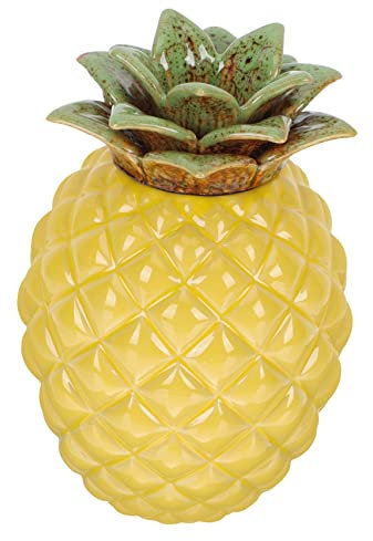 Milisten Ceramic Pineapple Shape Tea Storage Jar Airtight Tea Box Organizer for Dried Food Candy Cute Home Decor with Lid Smooth Surface Practical Design