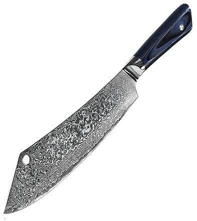 LIUJOU Cuchillo de Chef de acero damasco, cuchillo grande de cocina profesional, cuchillo de pescado de ternera súper afilado, cuchillo de carne, cuchillo de carnicero