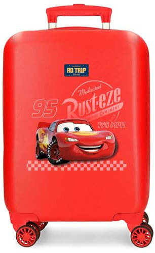 Disney Joumma Bags, Cars RD Trip, Kabinenkoffer, Kinderkoffer, aus ABS, einem Starren und leichten Material, multidirektionale Doppelräder, seitlicher Kombinationsverschluss., rot, Koffer