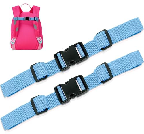 Moorle Verstellbarer Brustgurt Rucksack, 2 Stück Rucksackriemen Nylon mit Schnellverschluss, Rutschfester Gurtband Für Schultasche, Blau Strapazierfähiger Brustgurt Für Joggen Wandern Außerhalb