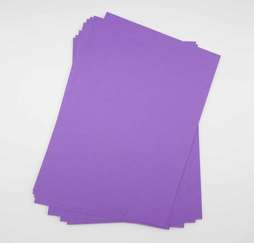 Sixstore A4-Farbpapier, farbiger Karton, 50 Blatt Papier in verschiedenen Farben, echtes 200 g/m², zum Basteln und Dekorieren, farbiges Kunstdruckpapier (297 x 210 mm) (lila)