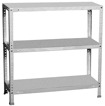 PROREGAL Schraubregal Panda SMALL | HxBxT 100x100x40cm | Fachlast 75kg | Verzinkt | Schwerlastregal Lagerregal Garagenregal