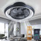TJSC Deckenventilator mit Beleuchtung LED Licht,Dimmbar Invisible Fan Ventilatorlicht,360° Drehbar,Timer Leise Ventilator lampe,72W mit Fernbedienung APP,für Wohnzimmer Schlafzimmer, 49cm, Schwarz#2