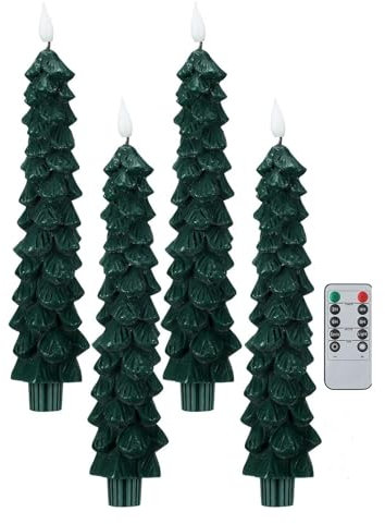 Candele coniche a LED senza fiamma per albero di Natale, candele coniche senza fiamma telecomandate per albero con effetto tremolante, candele per la casa, decorazione della tavola della stanza di