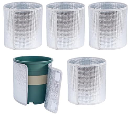 Thermo Topfschutz Für Pflanzen Winter, 5 Stück Winterabdeckung Pflanzen, Winter Pflanzenschutz Für Draußen, Winterschutz Für Kübelpflanzen Frostschutz, Aluminiumfolie Pflanzensack Kälte Topfschutz