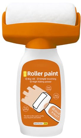 HOVCEH 500g Peinture de Retouche Mur, Peinture au Rouleau de Réparation Murale, Rouleau Retouche Peinture Blanc Mur, Brosse à Rouleau avec Pâte de Réparation Murale
