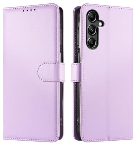 JUNETOP Cover per Samsung Galaxy A16 5G/4G, Custodia a Libro Portafoglio Flip Case in Pelle PU di Alta Qualità [Protezione Blocco RFID] - Lilla