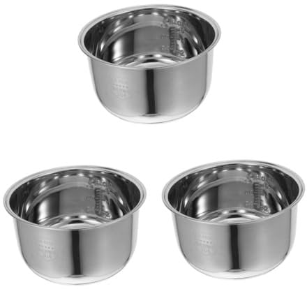 IMIKEYA 3pcs 3l Electric Rice Cooker Pot Replacement Stainless Steel Universal Compatibility Judge Kitchenware
