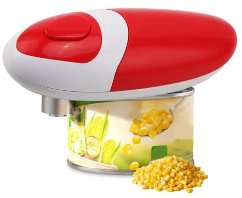 Electric Tin Opener Auto Can Opener with A Press of Button Smooth Edge Cut One Touch Switch for Arthritic Hands Bottle Opener is A Great Addition to Kitchen, Party and Travel