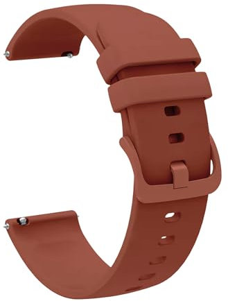 ONE ECHELON Cinturino di ricambio a sgancio rapido compatibile con Fossil Q Marshal Gen 2, in silicone, con fibbia monotona (marrone)