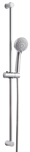 OFFO Shower Riser Rail Kit, Shower Slide Bar 90cm with 3 Modes Shower Head and Hose Set, 1.6m Stainless Steel Hose, Height Adjustable for Bathroom Shower