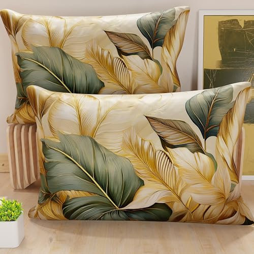 PETTI Artigiani Italiani - Coppia di Federe Cuscino Letto 50x80 cm, Federa in Microfibra Anallergica, Set Due Fodere Copricuscino Matrimoniale Fantasia Floreale, 100% Made in Italy