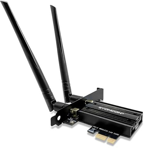 SYONCON Carte WiFi 7 PCIe BE9300, Adaptateur Wi-FI avec Bluetooth 5.4, Tri-Bandes (6GHz Max 5800Mbps, 5GHz Max 2882Mbps, 2.4GHz Max 574Mbps) PCI Express Carte Réseau pour PC Windows 11