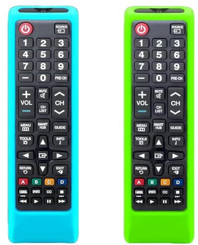 Cover di ricambio per telecomando Samsung TV, universale, in silicone, con cordino, si illumina al buio, confezione da 2