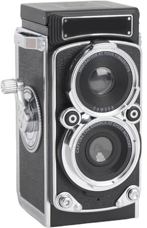 Vintage Miniature Digitalkamera, TLR Style 1080p FHD Video 12MP Autofokus Vlogging -Kamera, Schwarz, 1,54 Zoll HD -Bildschirm, Taillenebene Sucherdesign (128GB)