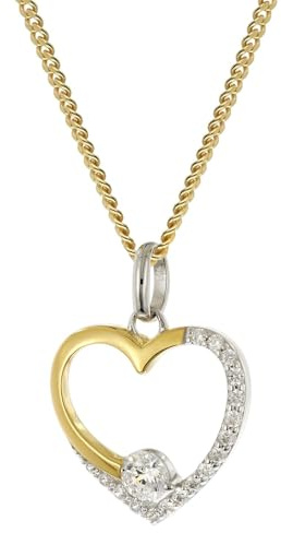 trendor Damen-Halskette 925 Silber Vergoldet Herz Collier wunderschönes Schmuckstück für Frauen, liebevolles Accessoire 28541-45 45 cm